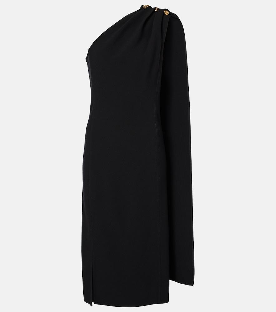 bottega veneta one-shoulder crêpe midi dress