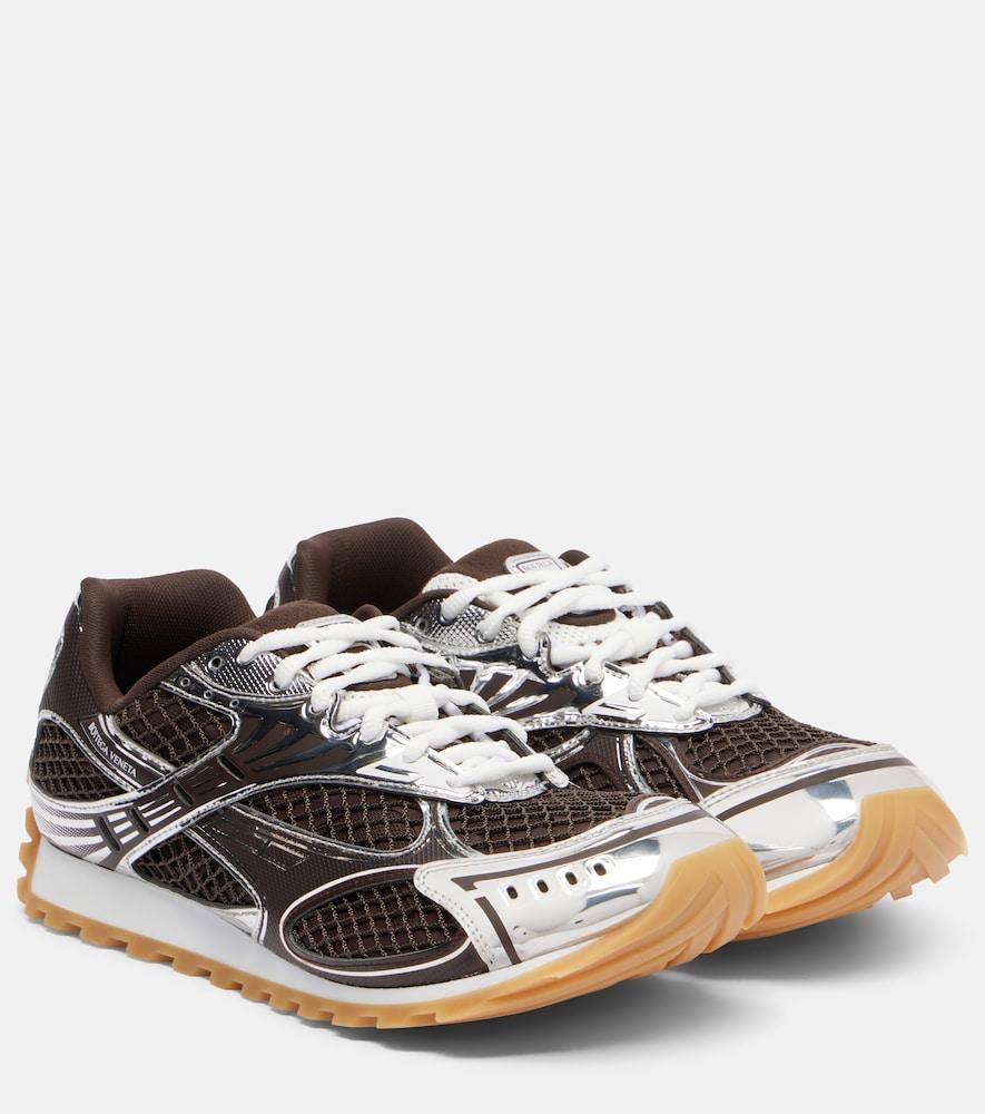 bottega veneta orbit leather-trimmed sneakers