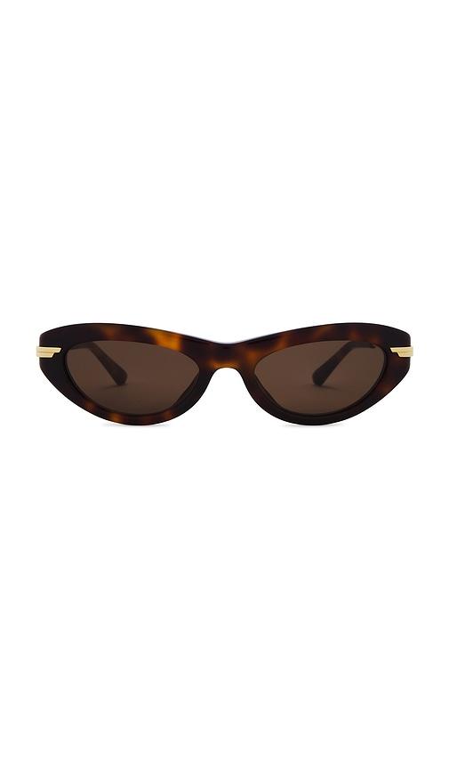 bottega veneta oval sunglasses in brown.