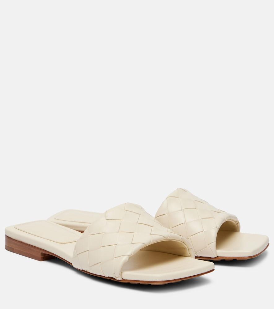 bottega veneta parco intrecciato leather slides