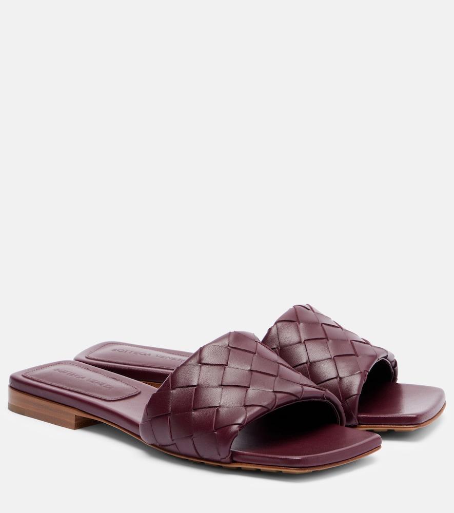 bottega veneta parco intrecciato leather slides