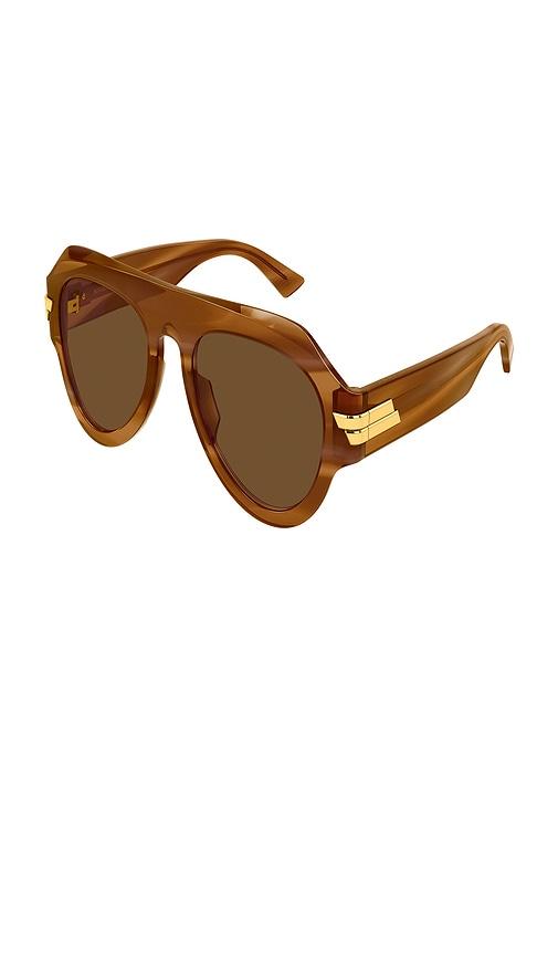 bottega veneta pilot sunglasses in brown.