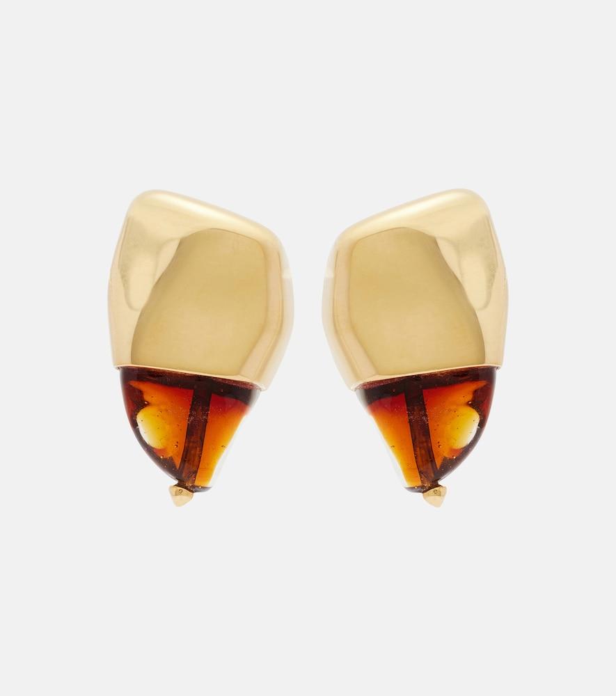 bottega veneta prisma small 18kt gold-plated earrings