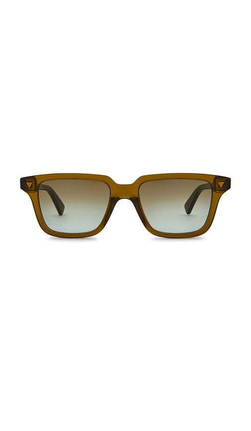 bottega veneta rectangular sunglasses in brown.