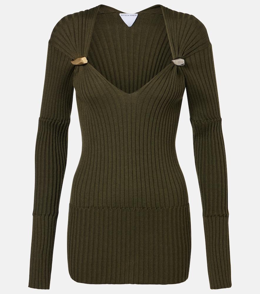 bottega veneta ribbed-knit cashmere and silk top