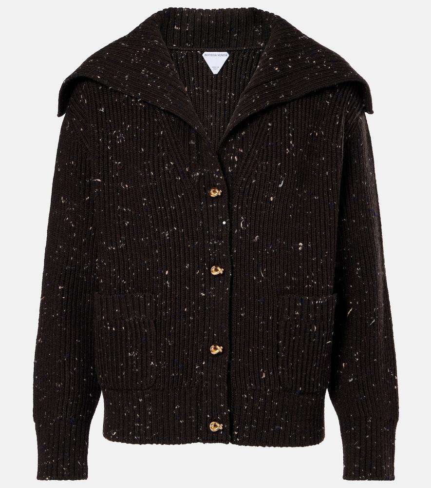 bottega veneta ribbed-knit wool-blend cardigan