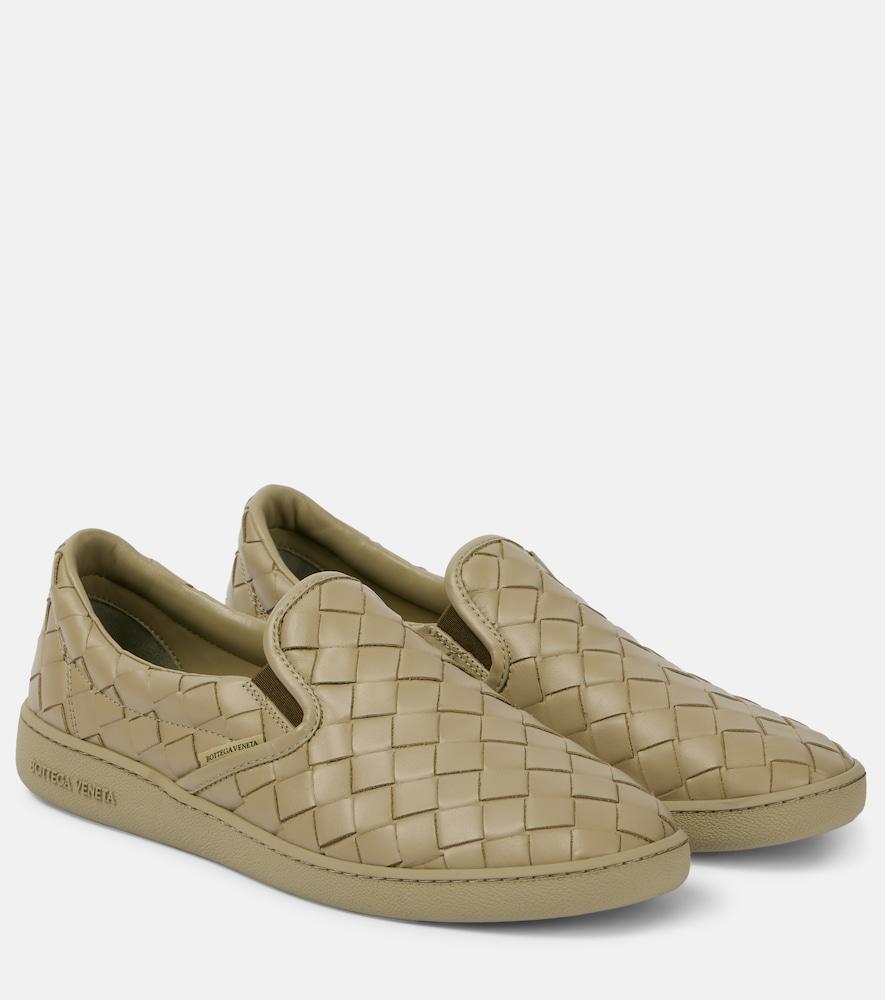 bottega veneta sawyer leather slip-on sneakers