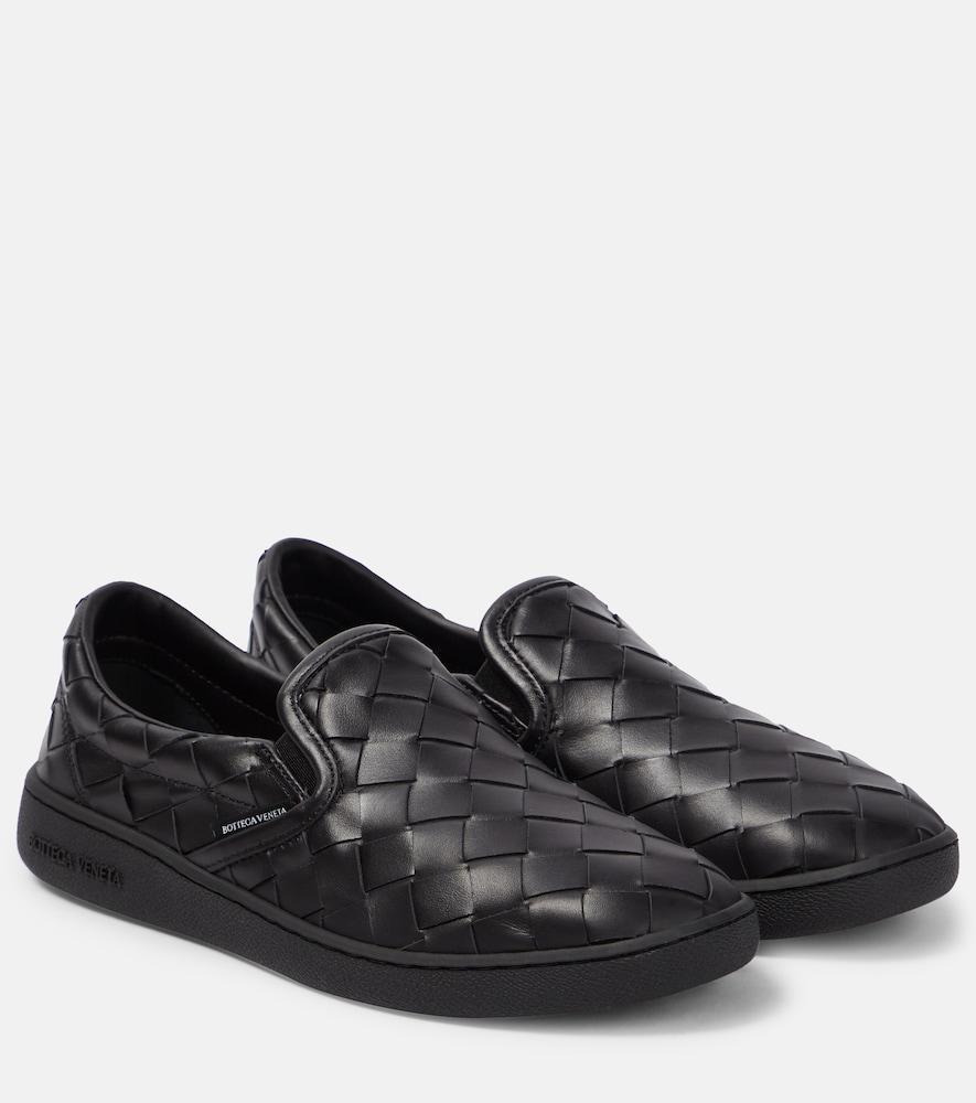 bottega veneta sawyer leather slip-on sneakers