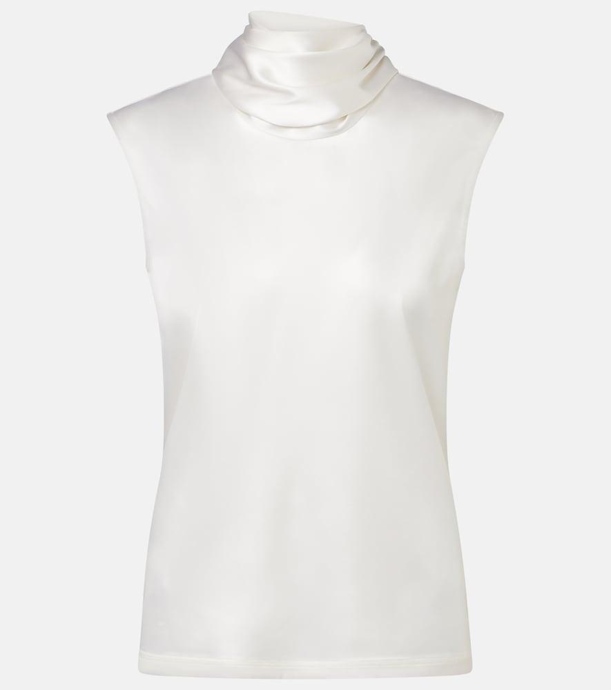 bottega veneta scarf-detail silk-blend satin top