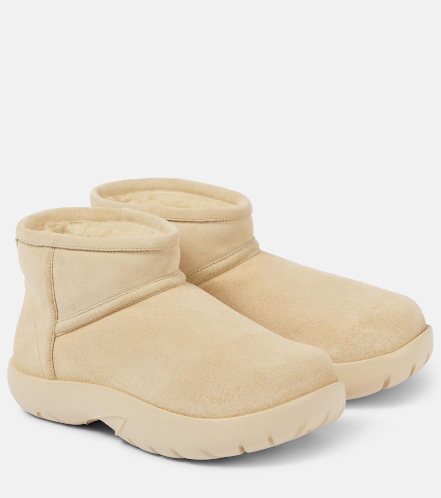 bottega veneta snap mini shearling-lined suede ankle boots