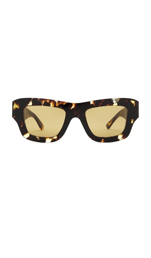 bottega veneta square sunglasses in brown.