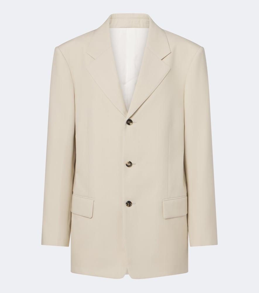 bottega veneta striped wool and cotton blazer