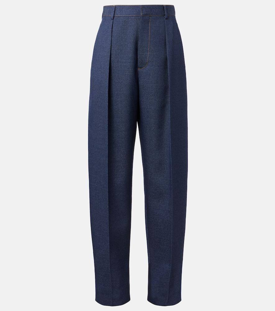 bottega veneta wool drill tapered pants