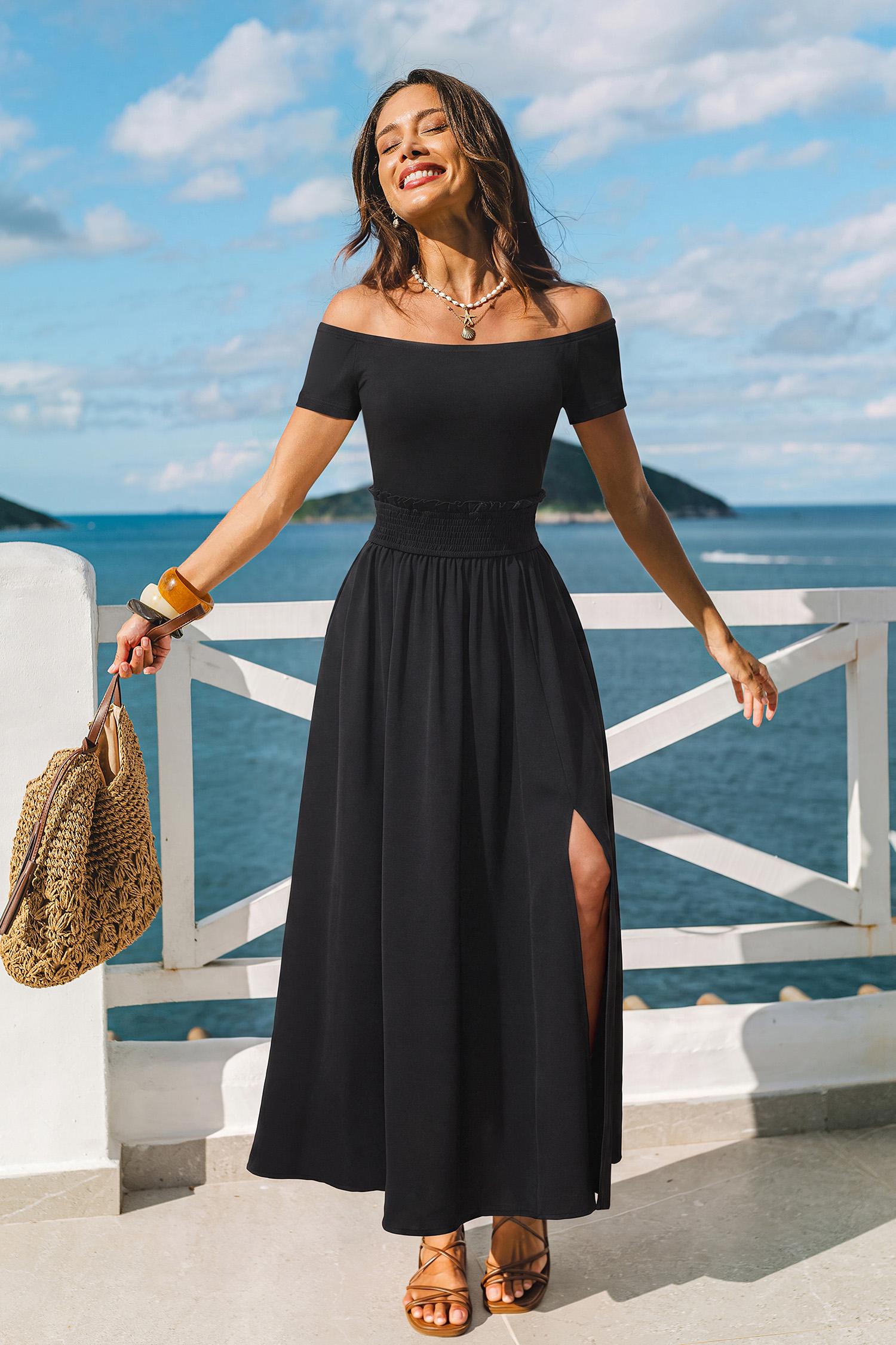 boundless black maxi dress - l