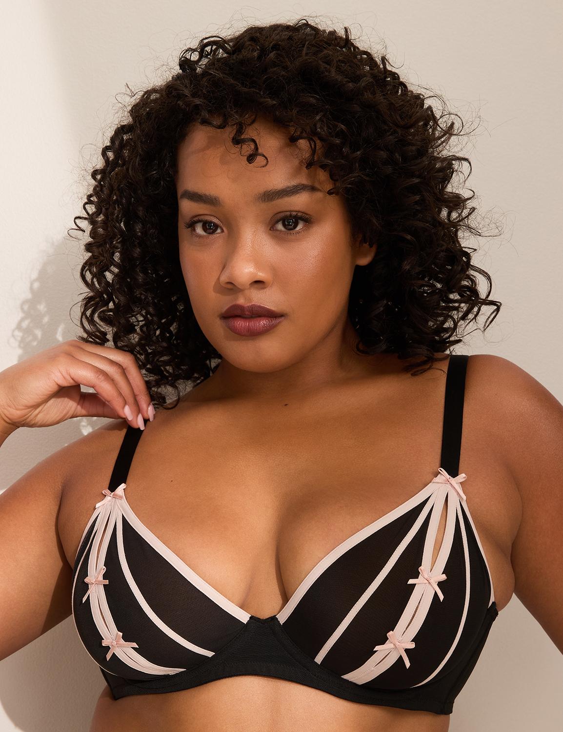 bow-detail unlined plunge bra