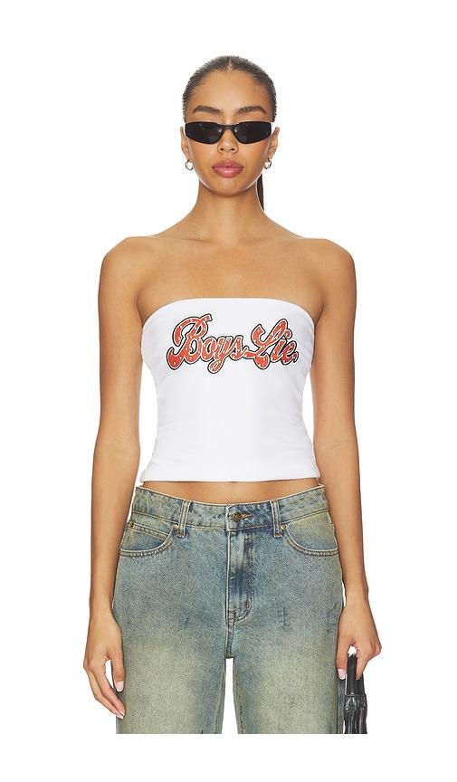 boys lie boys lie stud wrangler tube top in white. - size l (also in xl, xs)