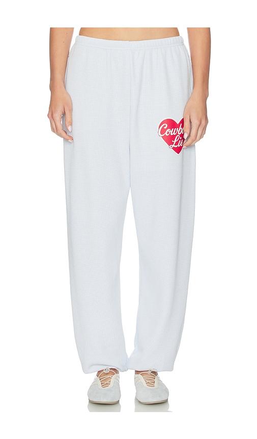 boys lie cowboys lie terry natural kimmy pant in baby blue. - size l (also in xs, s, m, xl)