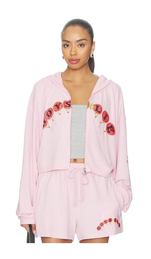 boys lie dating certified alex zip-up hoodie in pink. - size m/l (also in xs/s, xl/xxl)