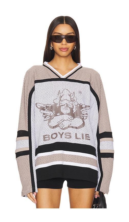 boys lie dating history mother pucker jersey top in grey.