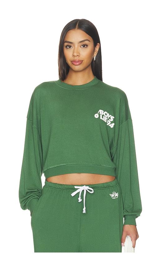 boys lie match point '94 crepe kara crewneck sweatshirt in green. - size m/l (also in xs/s, xl/xxl)