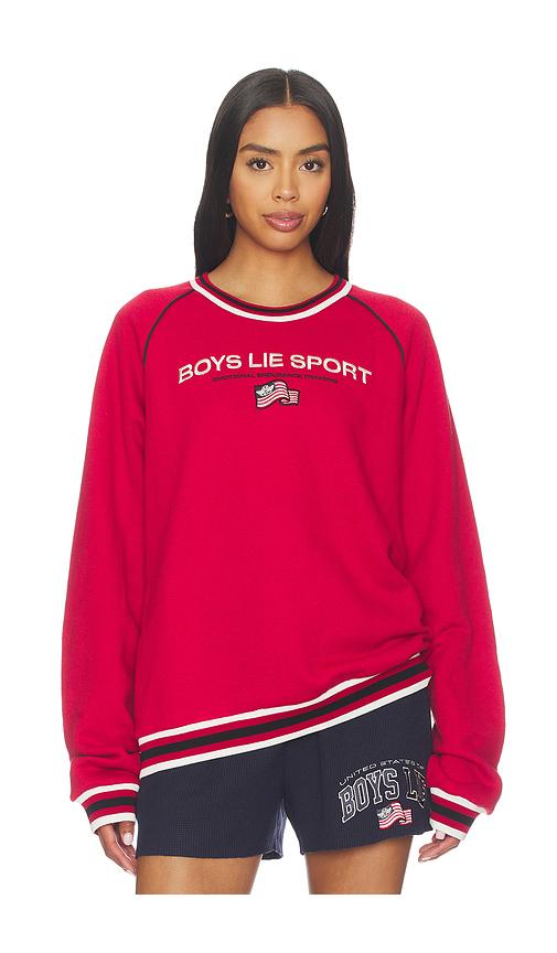 boys lie sport kara crewneck sweatshirt in red. - size m/l (also in xs/s, xl/xxl)