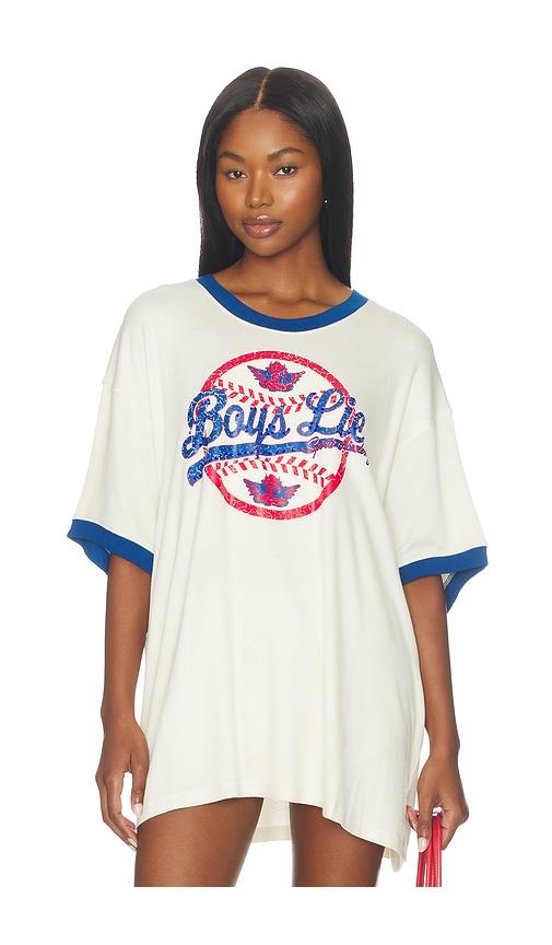 boys lie sporty spice bf tee in ivory.