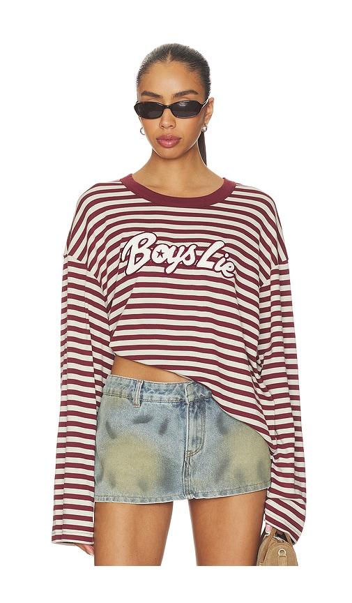 boys lie starlight boyfriend longsleeve in burgundy. - size l/xl (also in s/m)