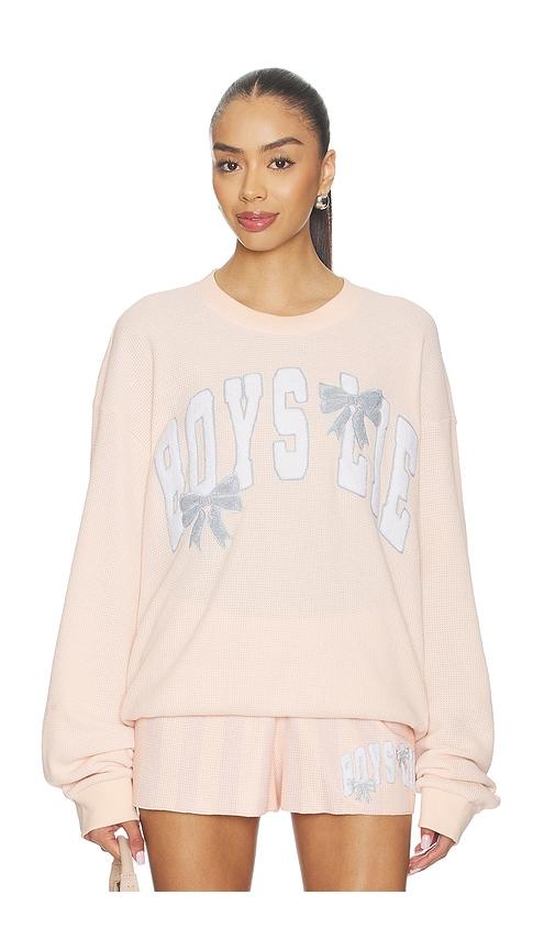boys lie sunshine and rainbows kara crewneck in peach. - size m/l (also in xl/xxl)