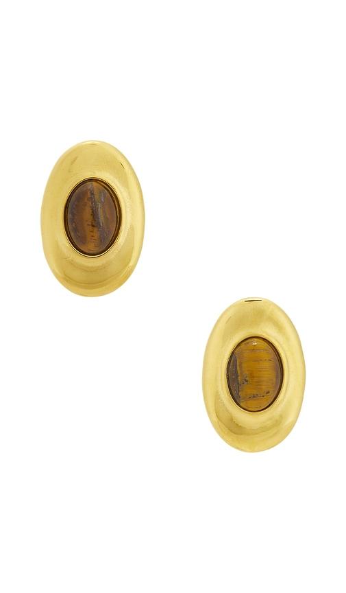 bracha cari oval earrings in metallic gold.