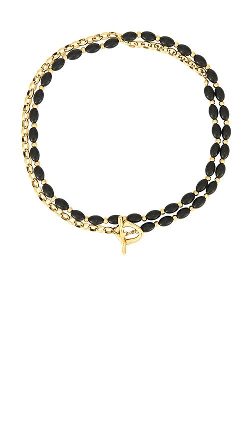 bracha catalina necklace in metallic gold,black.