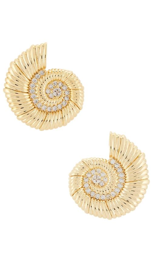 bracha drift earrings in metallic gold.