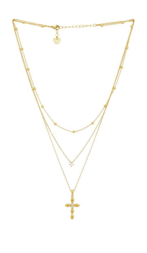 bracha glory necklace in metallic gold.