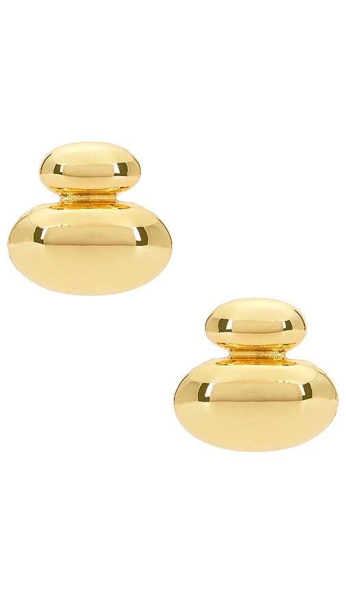 bracha gold pebble studs in metallic gold.