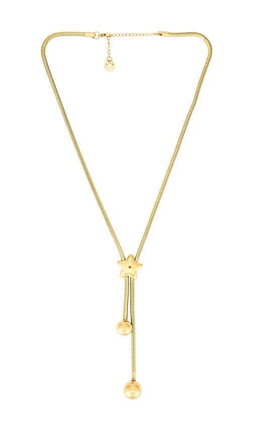 bracha maven star bolo necklace in metallic gold.