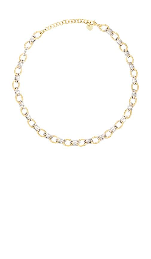 bracha mini roxy necklace in unique color & two tone in metallic gold.