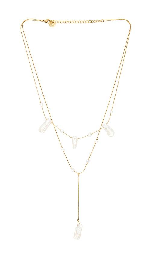 bracha pearl bay necklace in metallic gold.