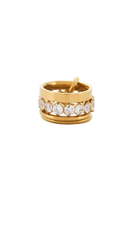 bracha reggie stacked ring in metallic gold. - size 6 (also in 7)