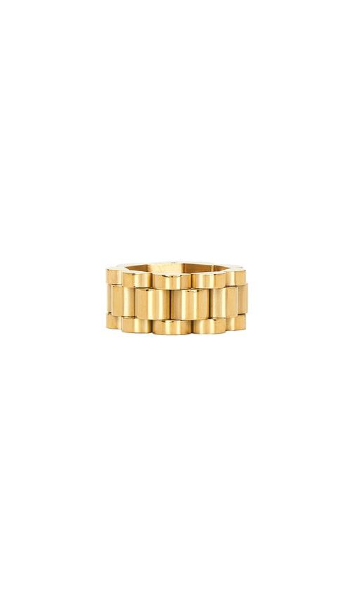 bracha rolly ring in metallic gold.