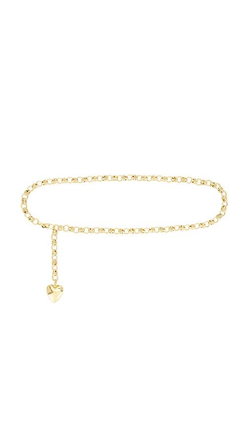 bracha rowan necklace in gold heart in metallic gold.