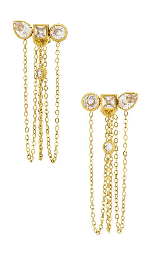 bracha tate earrings in metallic gold.