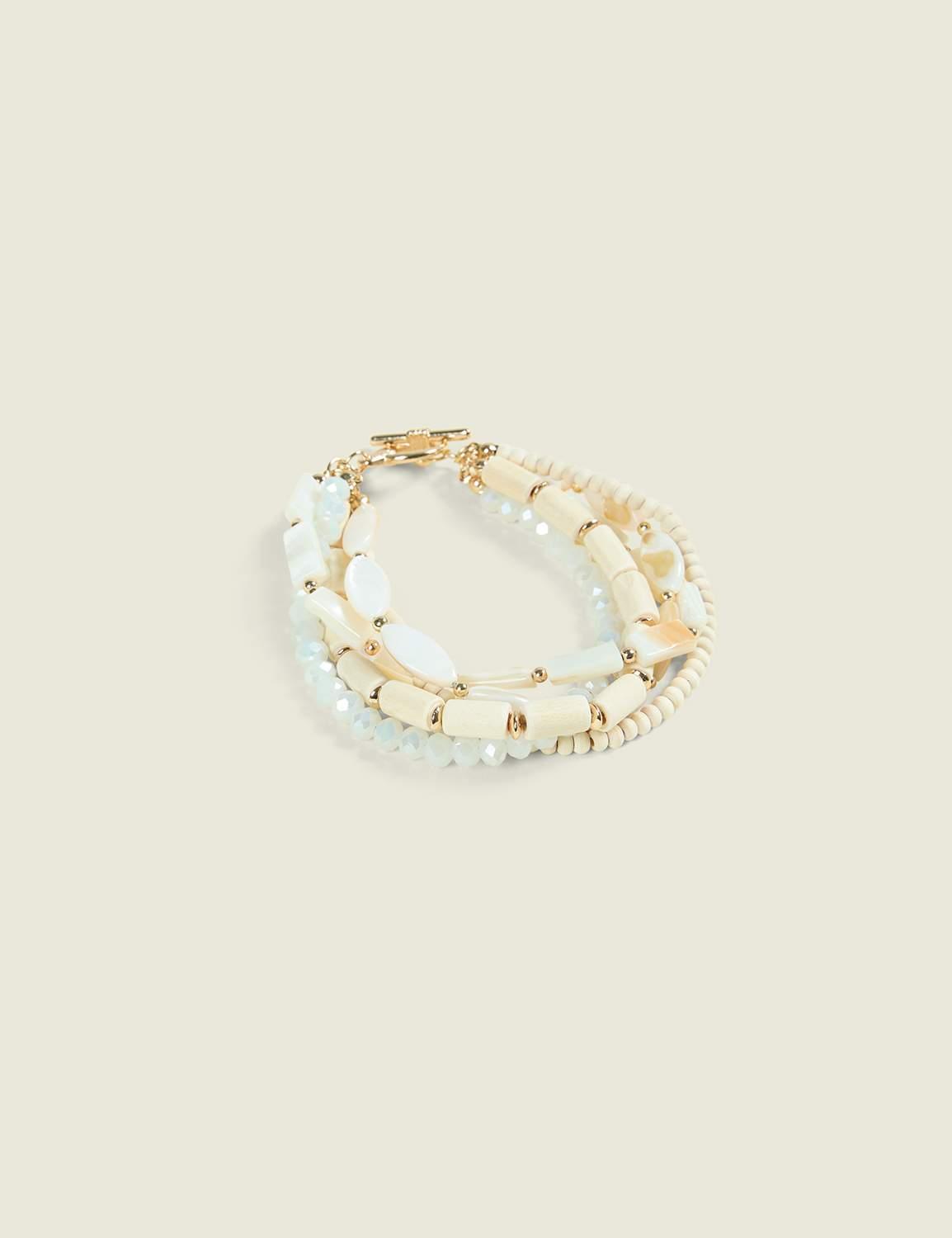 braided neutral beaded bracelet