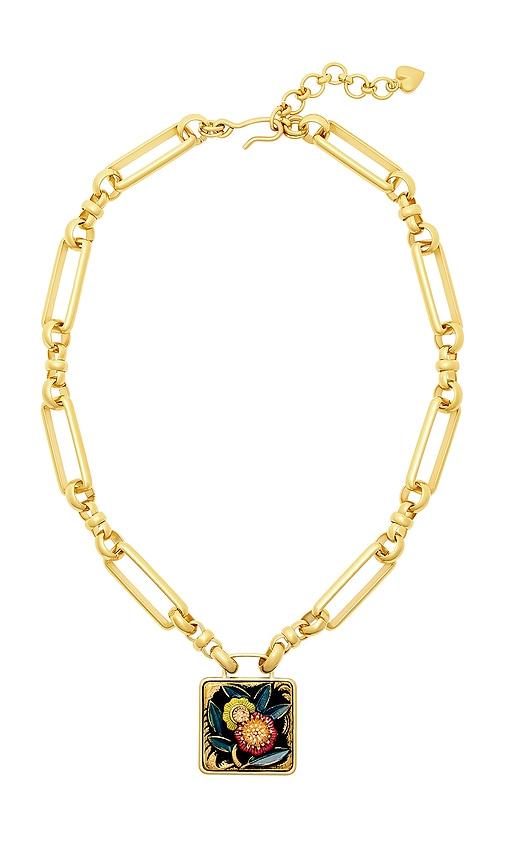 brinker + eliza adeline necklace in metallic gold.