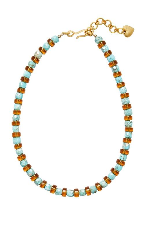 brinker + eliza astrid necklace in brown,teal.