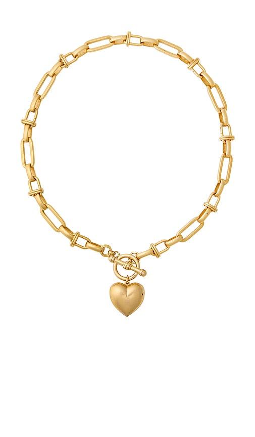brinker + eliza barbie necklace in metallic gold.
