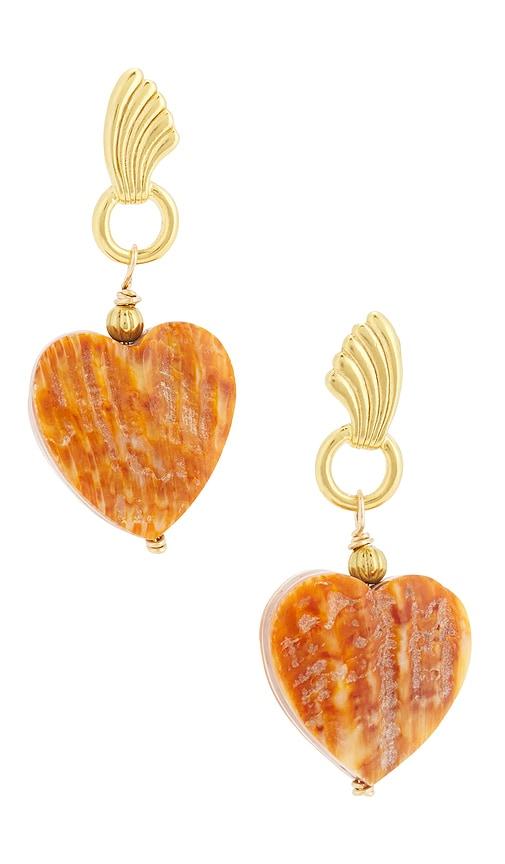 brinker + eliza clementine earrings in brown.
