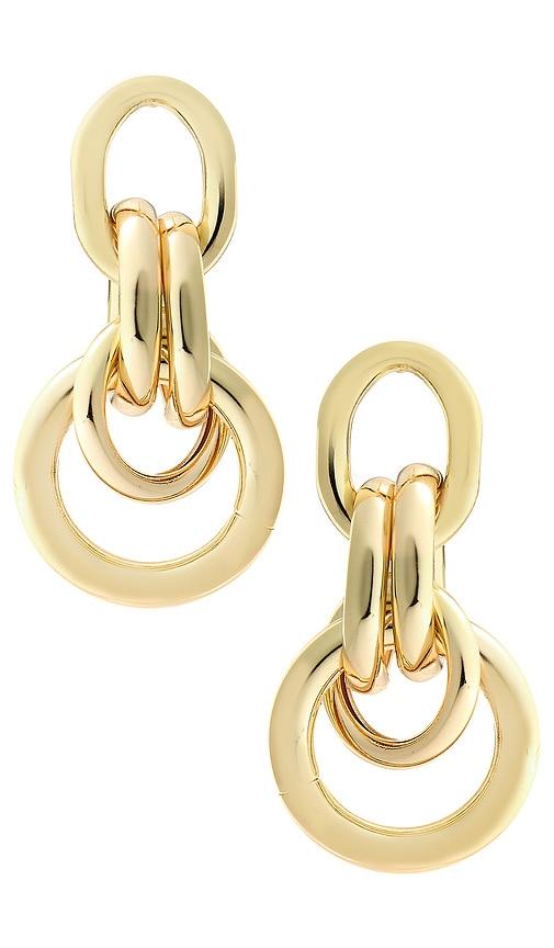 brinker + eliza collins earrings in metallic gold.