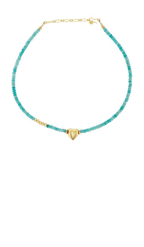 brinker + eliza confetti necklace in blue.