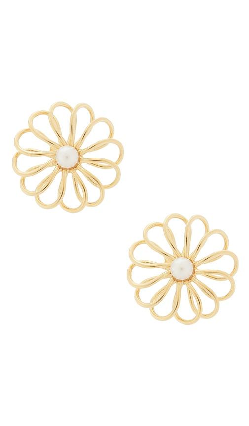 brinker + eliza della earrings in metallic gold.