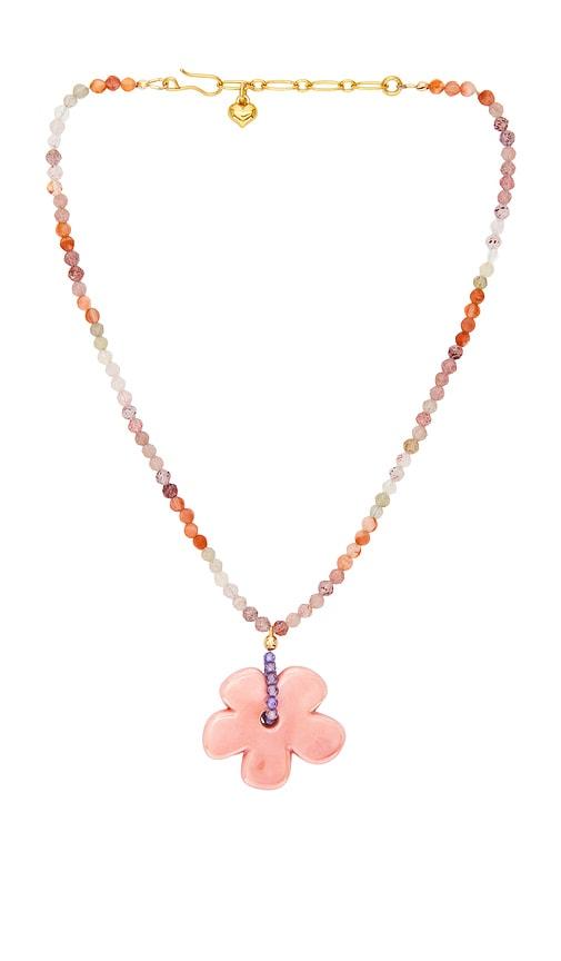 brinker + eliza groovy necklace in pink.
