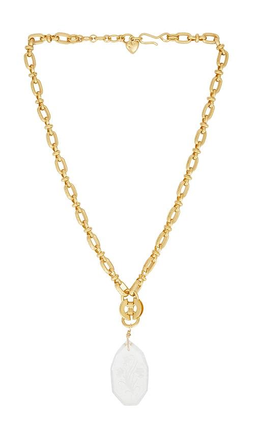 brinker + eliza hope necklace in metallic gold.
